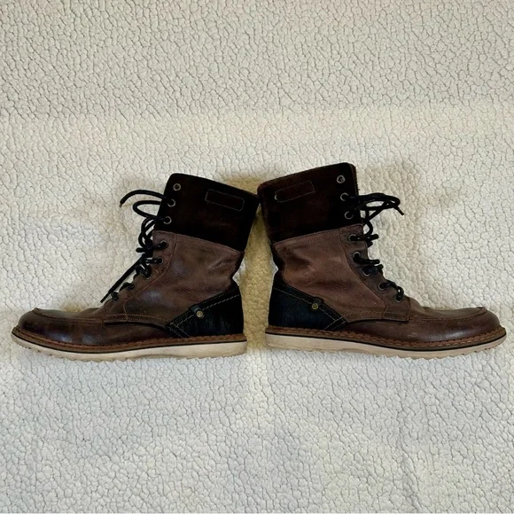 Rugged Men's Leather Lace-Up Boots - Picture 5 of 11